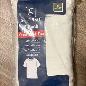 George Classic White Crew Neck Tee 6 Pack